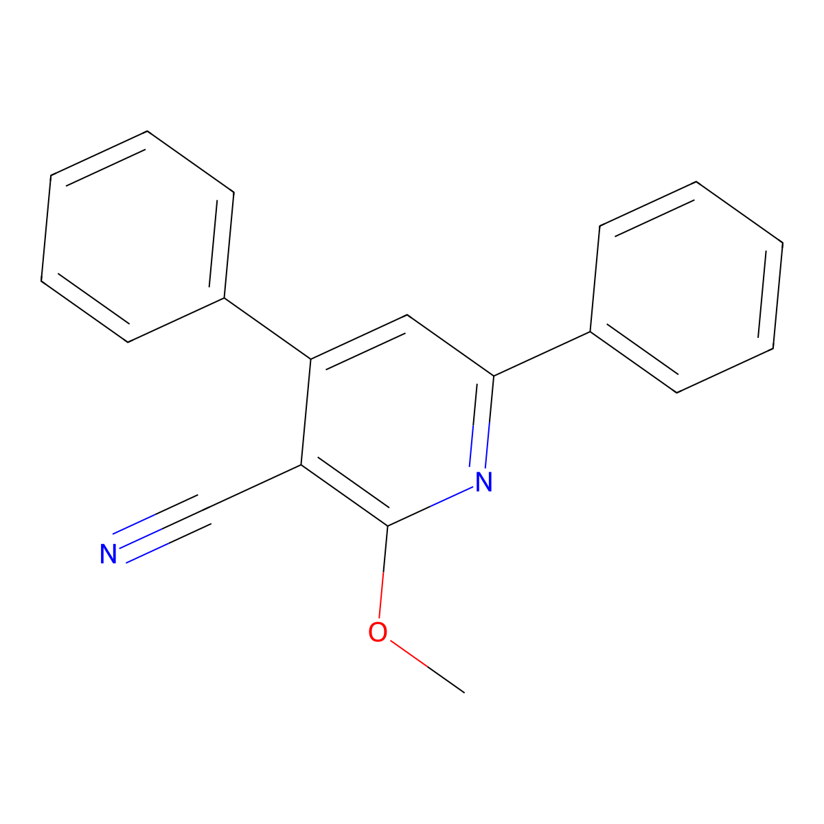 2-Methoxy-4,6-diphenylpyridine-3-carbonitrile molecular structure, CAS 60847-68-9