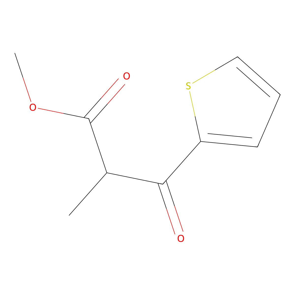 Methyl 2-methyl-3-oxo-3-(thiophen-2-yl)propanoate molecular structure, CAS 60848-31-9