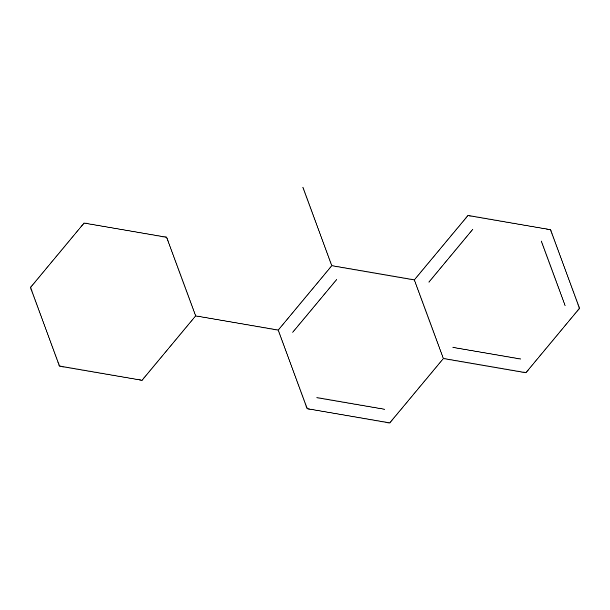 Naphthalene, 2-cyclohexyl-1-methyl- molecular structure, CAS 60848-38-6