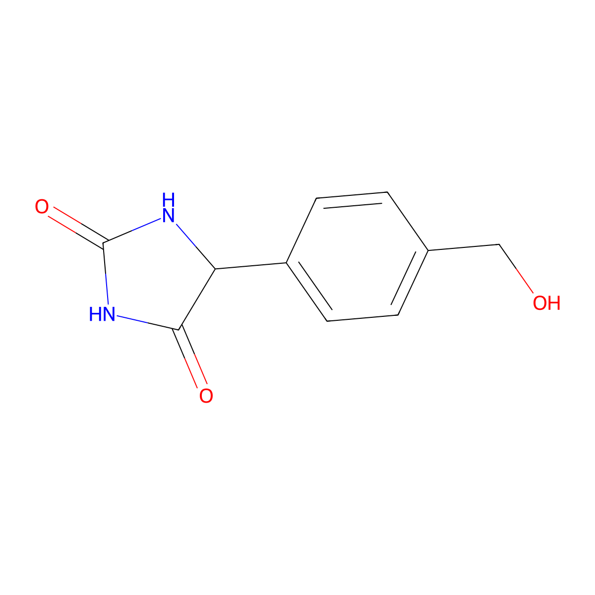 5-[4-(Hydroxymethyl)phenyl]imidazolidine-2,4-dione molecular structure, CAS 60849-77-6
