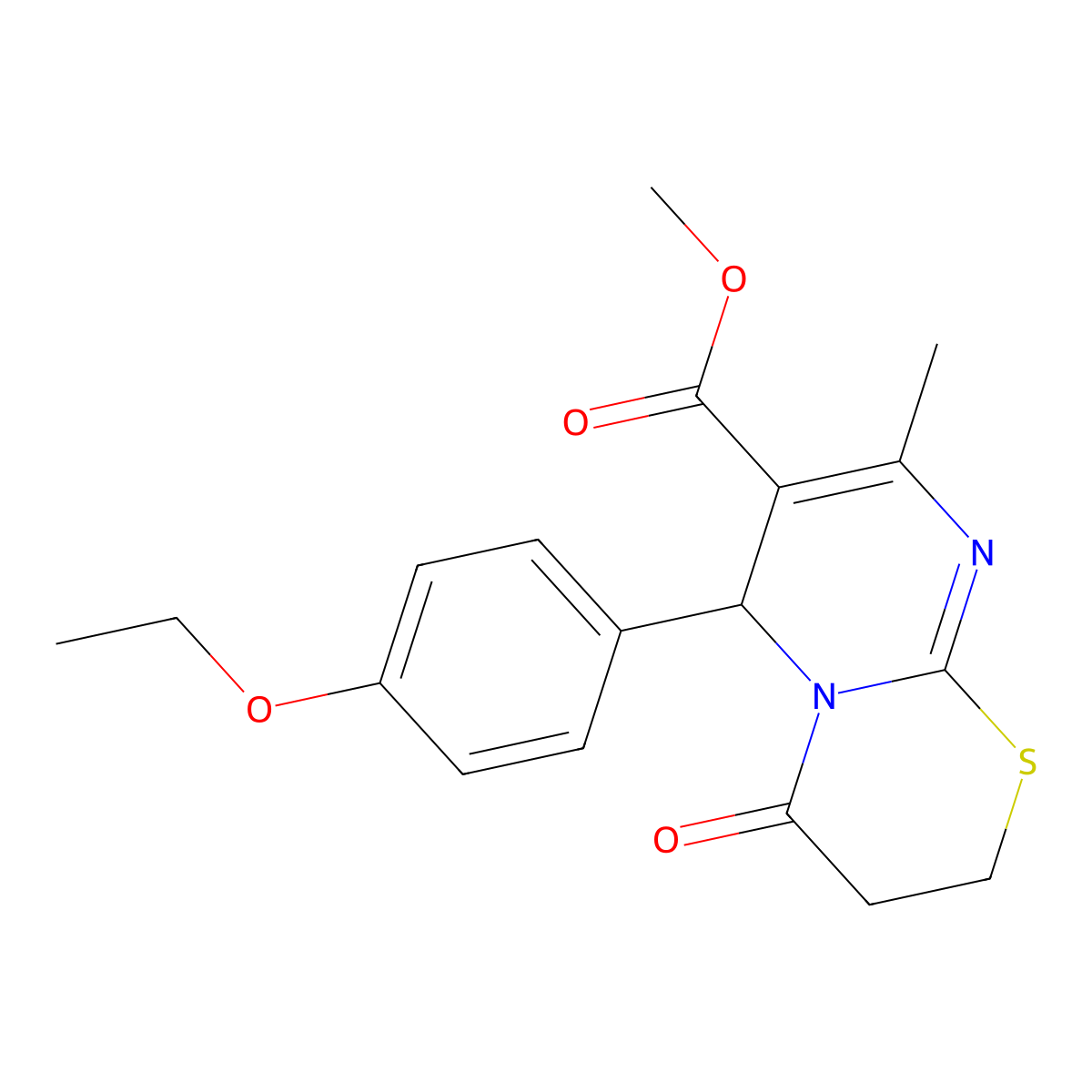 methyl 6-(4-ethoxyphenyl)-8-methyl-4-oxo-2H,3H,4H,6H-pyrimido[2,1-b][1,3]thiazine-7-carboxylate molecular structure, CAS 608490-41-1