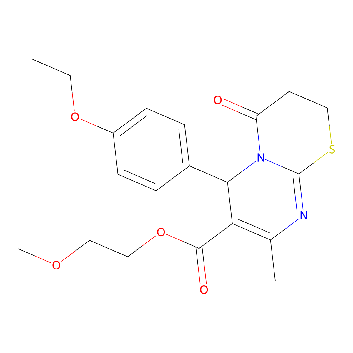2-methoxyethyl 6-(4-ethoxyphenyl)-8-methyl-4-oxo-3,6-dihydro-2H-pyrimido[2,1-b][1,3]thiazine-7-carboxylate molecular structure, CAS 608490-44-4