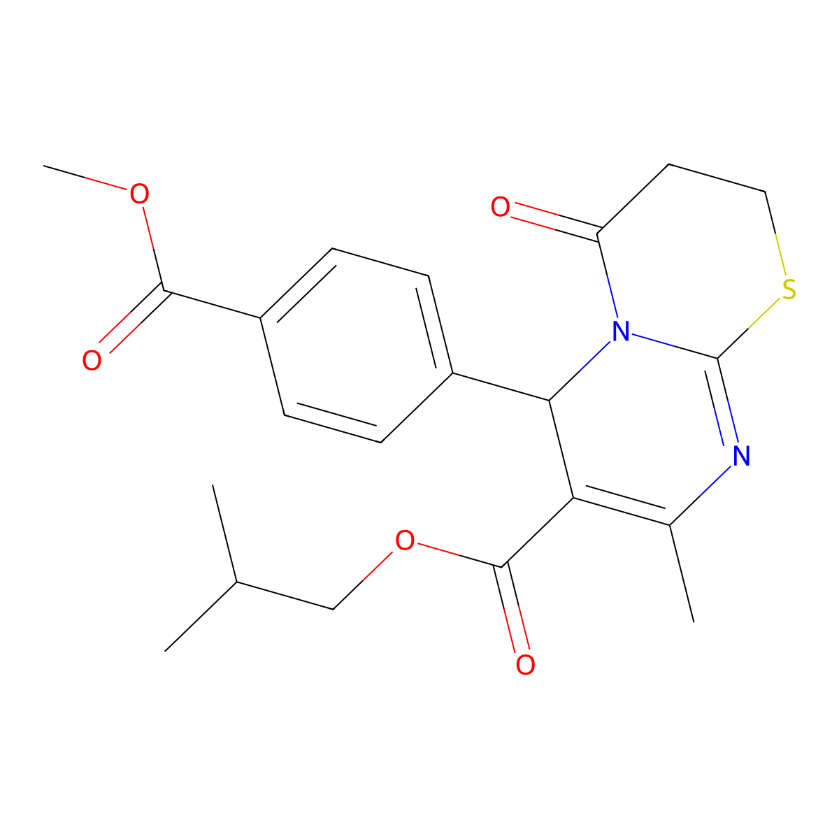 isobutyl 6-[4-(methoxycarbonyl)phenyl]-8-methyl-4-oxo-3,4-dihydro-2H,6H-pyrimido[2,1-b][1,3]thiazine-7-carboxylate molecular structure, CAS 608491-15-2