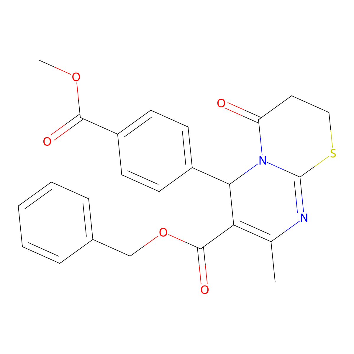 benzyl 6-[4-(methoxycarbonyl)phenyl]-8-methyl-4-oxo-3,4-dihydro-2H,6H-pyrimido[2,1-b][1,3]thiazine-7-carboxylate molecular structure, CAS 608491-16-3