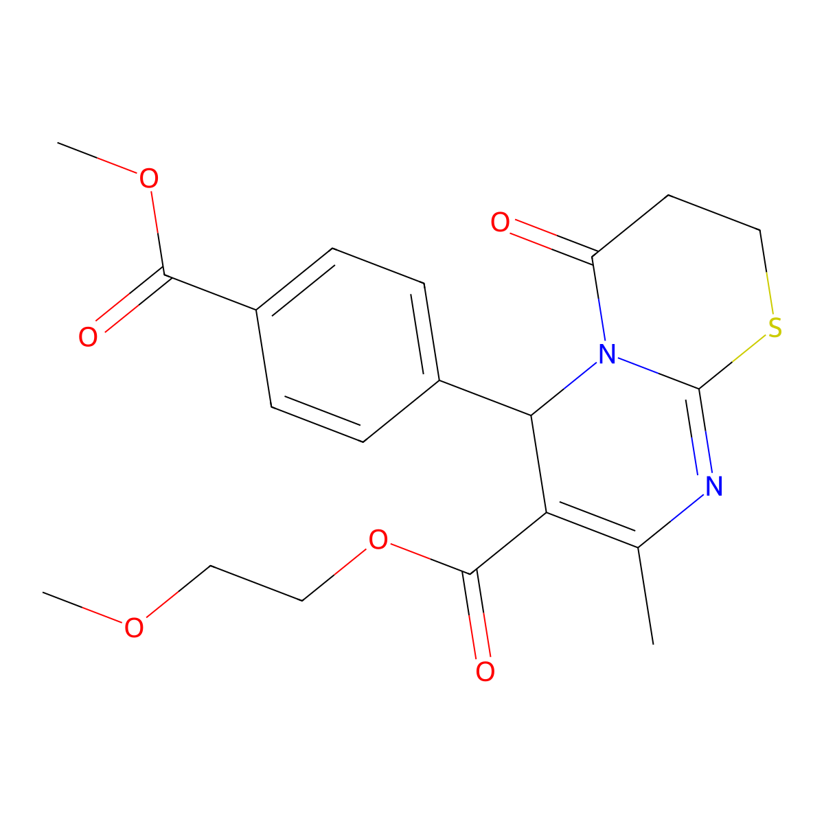 2-methoxyethyl 6-[4-(methoxycarbonyl)phenyl]-8-methyl-4-oxo-2H,3H,4H,6H-pyrimido[2,1-b][1,3]thiazine-7-carboxylate molecular structure, CAS 608491-57-2