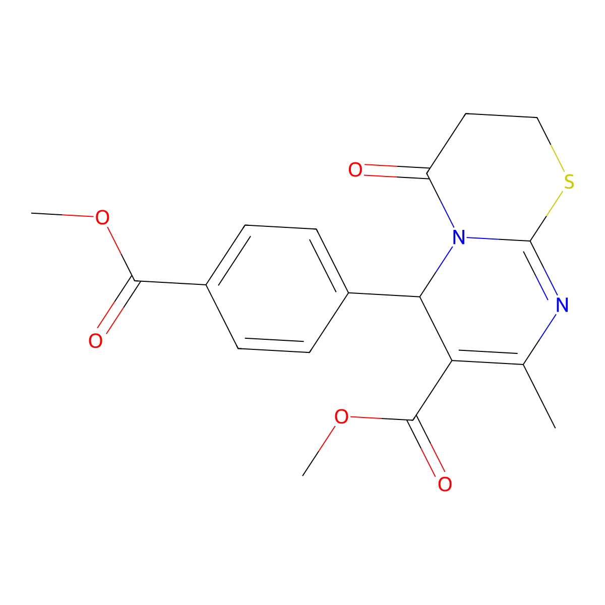 methyl 6-[4-(methoxycarbonyl)phenyl]-8-methyl-4-oxo-3,4-dihydro-2H,6H-pyrimido[2,1-b][1,3]thiazine-7-carboxylate molecular structure, CAS 608491-59-4