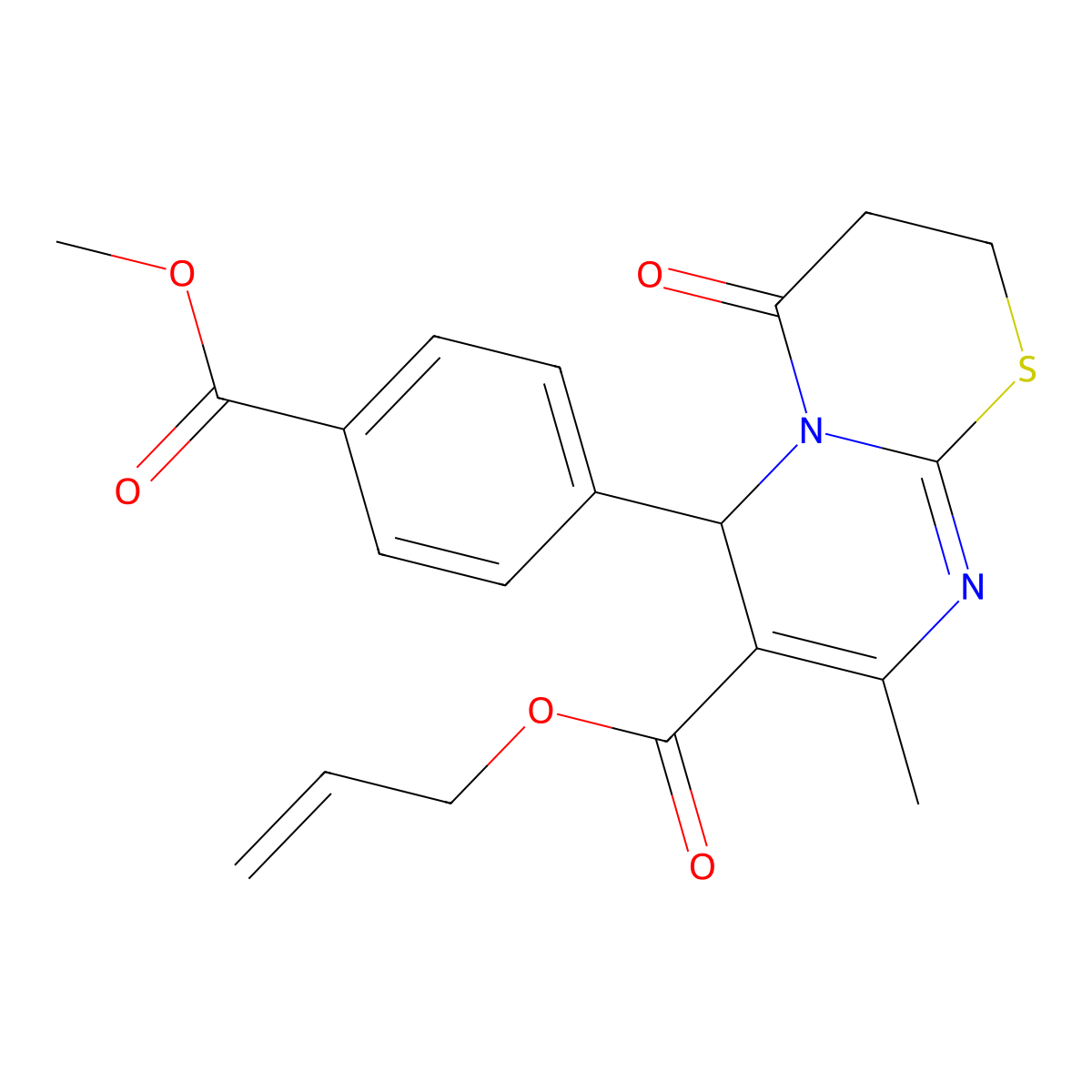 prop-2-en-1-yl 6-[4-(methoxycarbonyl)phenyl]-8-methyl-4-oxo-2H,3H,4H,6H-pyrimido[2,1-b][1,3]thiazine-7-carboxylate molecular structure, CAS 608491-61-8
