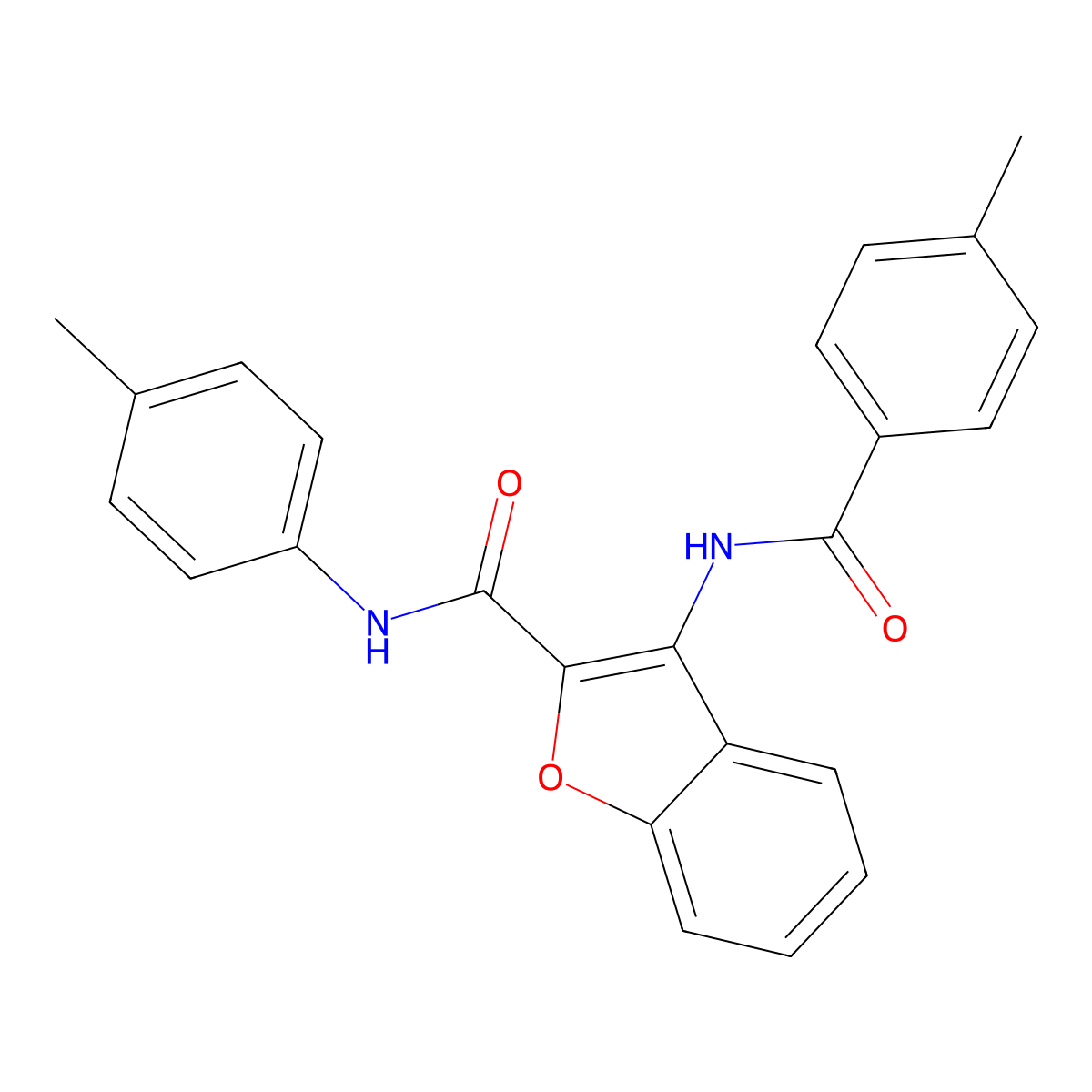 3-[(4-methylbenzoyl)amino]-N-(4-methylphenyl)-1-benzofuran-2-carboxamide molecular structure, CAS 608491-63-0