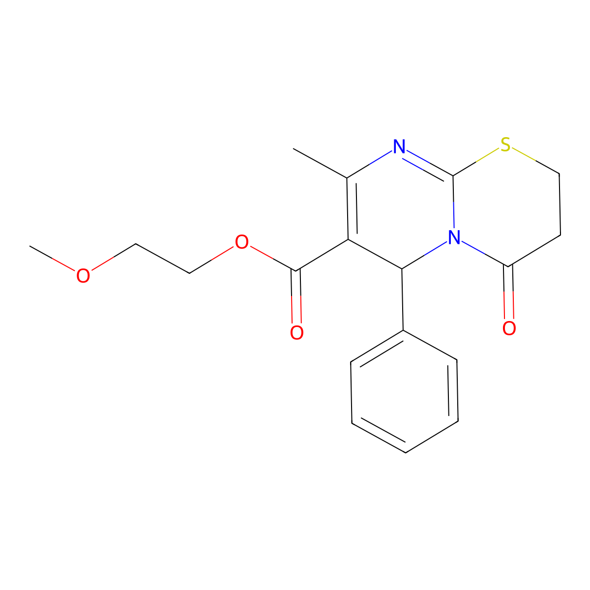 2-Methoxyethyl 8-methyl-4-oxo-6-phenyl-2,3,4,6-tetrahydropyrimido[2,1-b][1,3]thiazine-7-carboxylate molecular structure, CAS 608492-77-9