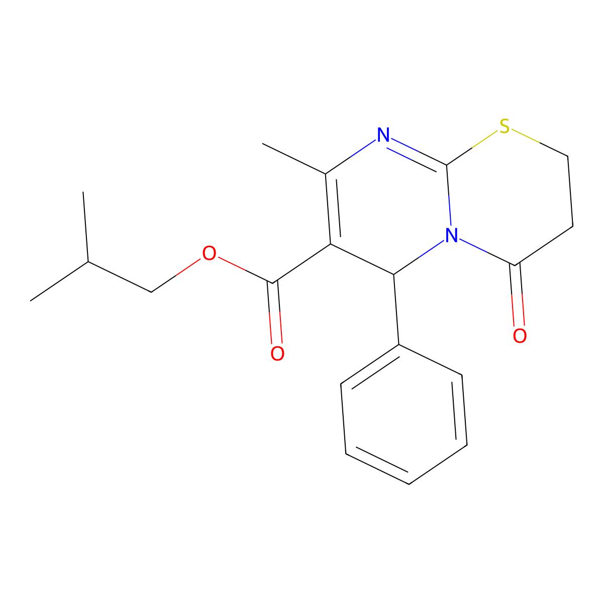 2-methylpropyl 8-methyl-4-oxo-6-phenyl-2H,3H,4H,6H-pyrimido[2,1-b][1,3]thiazine-7-carboxylate molecular structure, CAS 608492-78-0