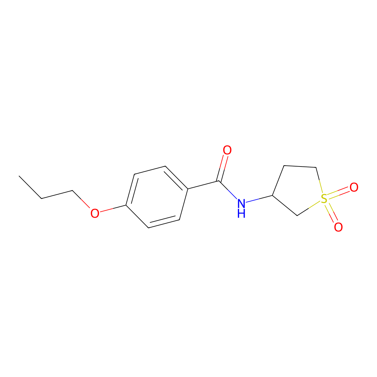 N-(1,1-dioxothiolan-3-yl)-4-propoxybenzamide molecular structure, CAS 608492-82-6