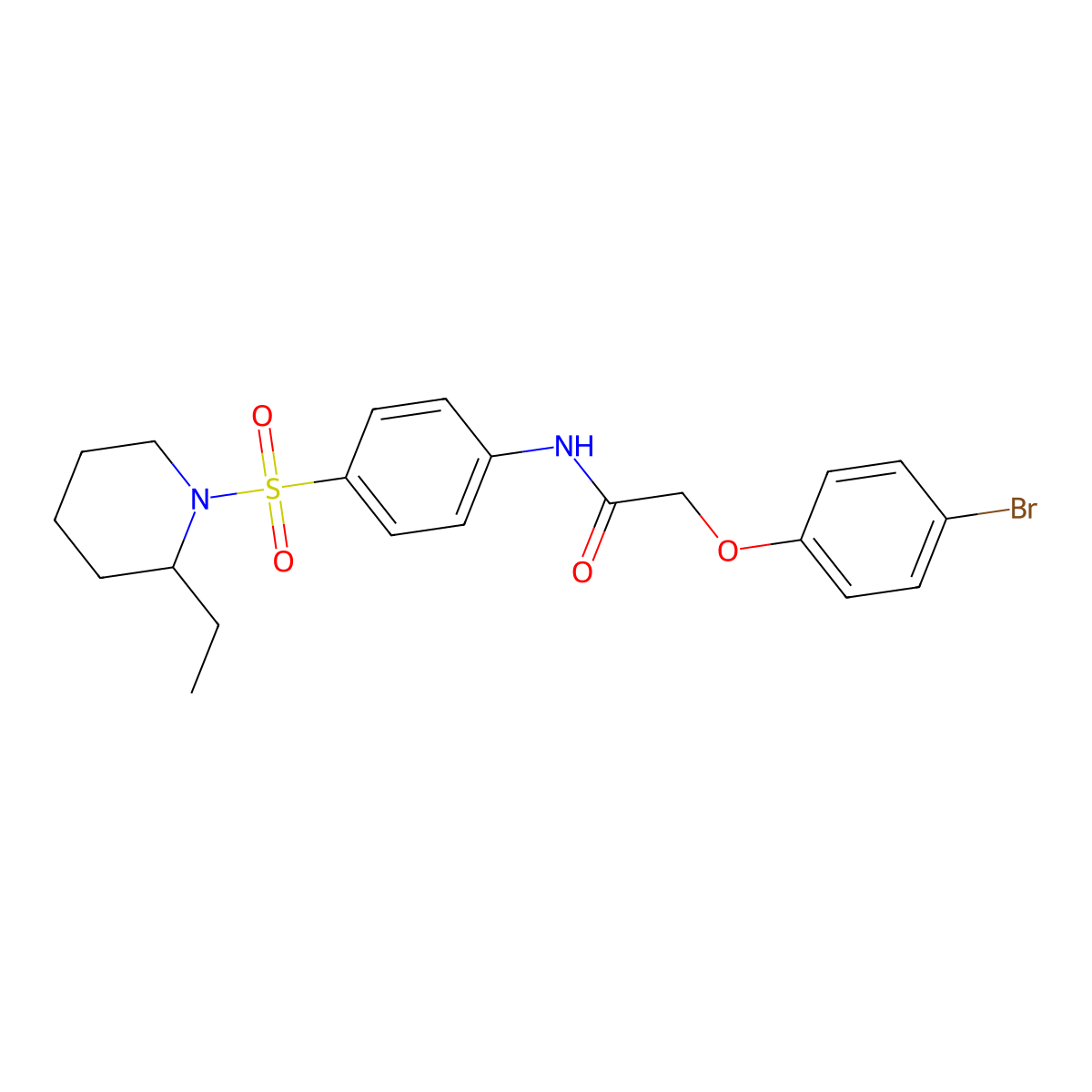 2-(4-bromophenoxy)-N-{4-[(2-ethylpiperidin-1-yl)sulfonyl]phenyl}acetamide molecular structure, CAS 608492-83-7