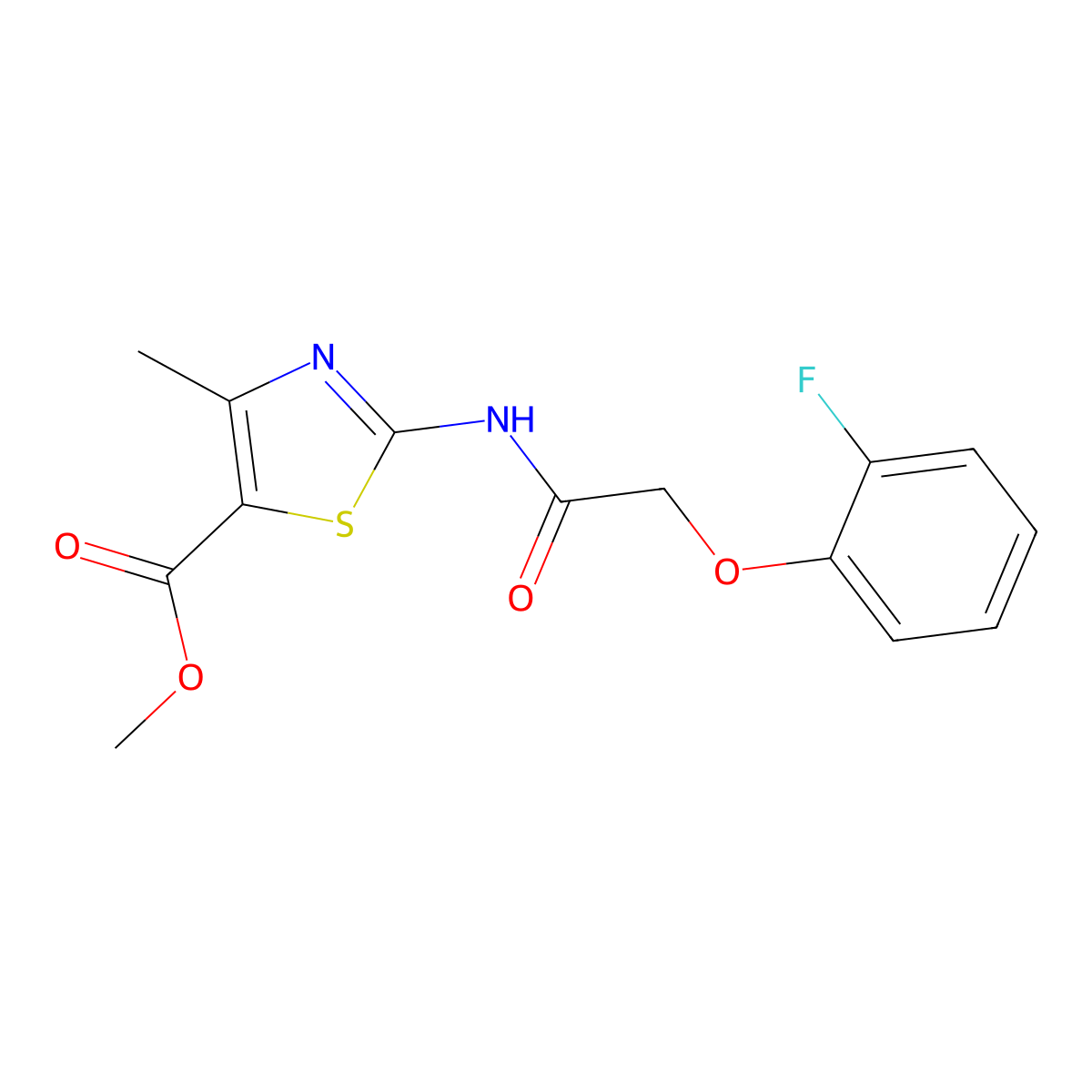 Methyl 2-{[(2-fluorophenoxy)acetyl]amino}-4-methyl-1,3-thiazole-5-carboxylate molecular structure, CAS 608493-53-4