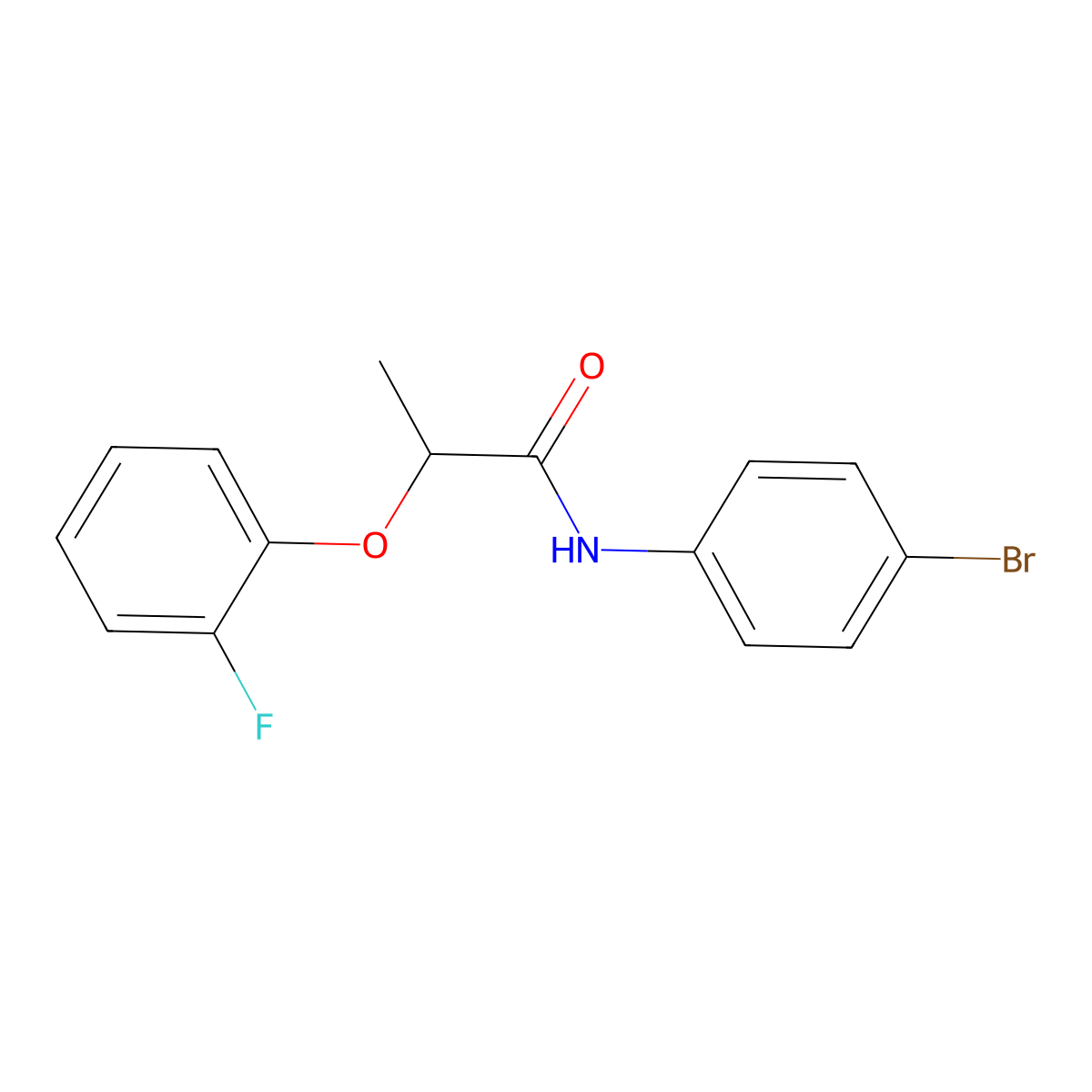 N-(4-bromophenyl)-2-(2-fluorophenoxy)propanamide molecular structure, CAS 608493-95-4