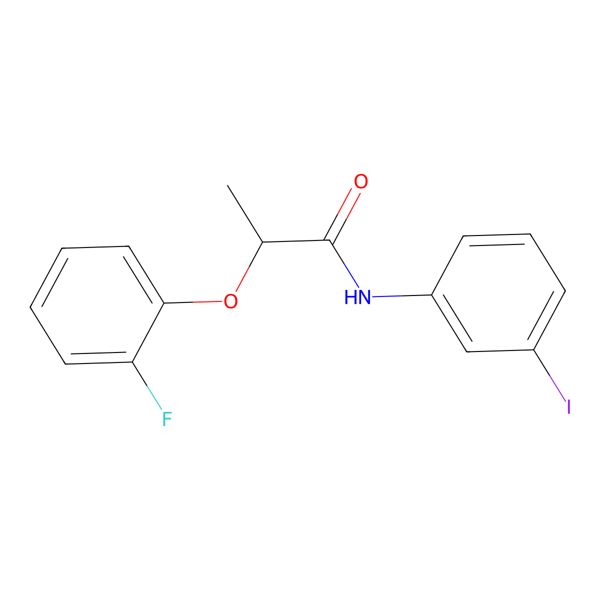 2-(2-fluorophenoxy)-N-(3-iodophenyl)propanamide molecular structure, CAS 608493-98-7