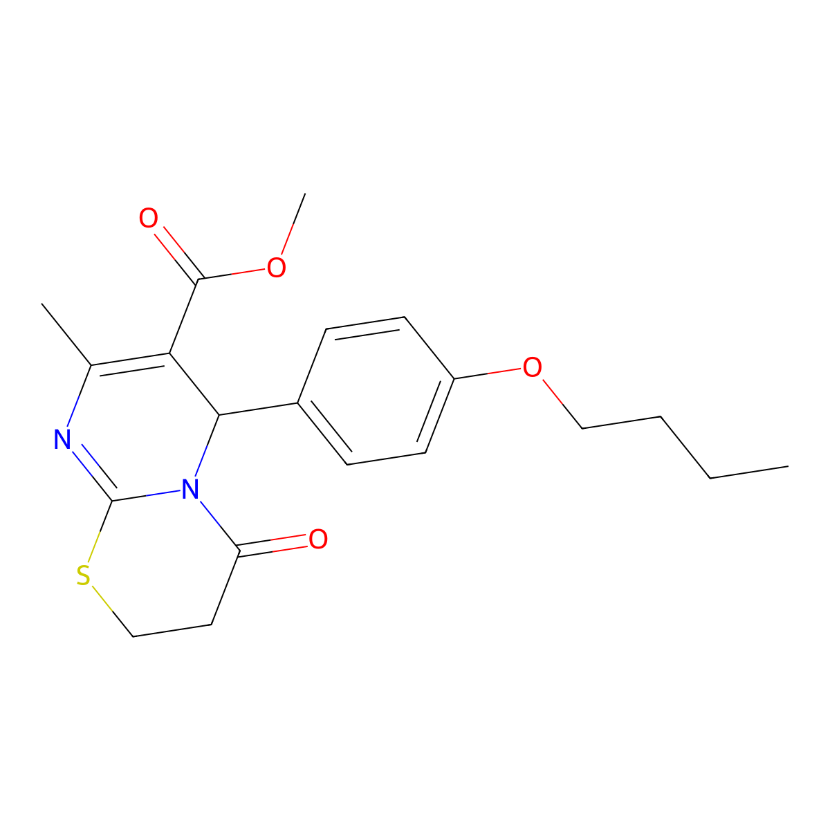 methyl 6-(4-butoxyphenyl)-8-methyl-4-oxo-2H,3H,4H,6H-pyrimido[2,1-b][1,3]thiazine-7-carboxylate molecular structure, CAS 608494-08-2