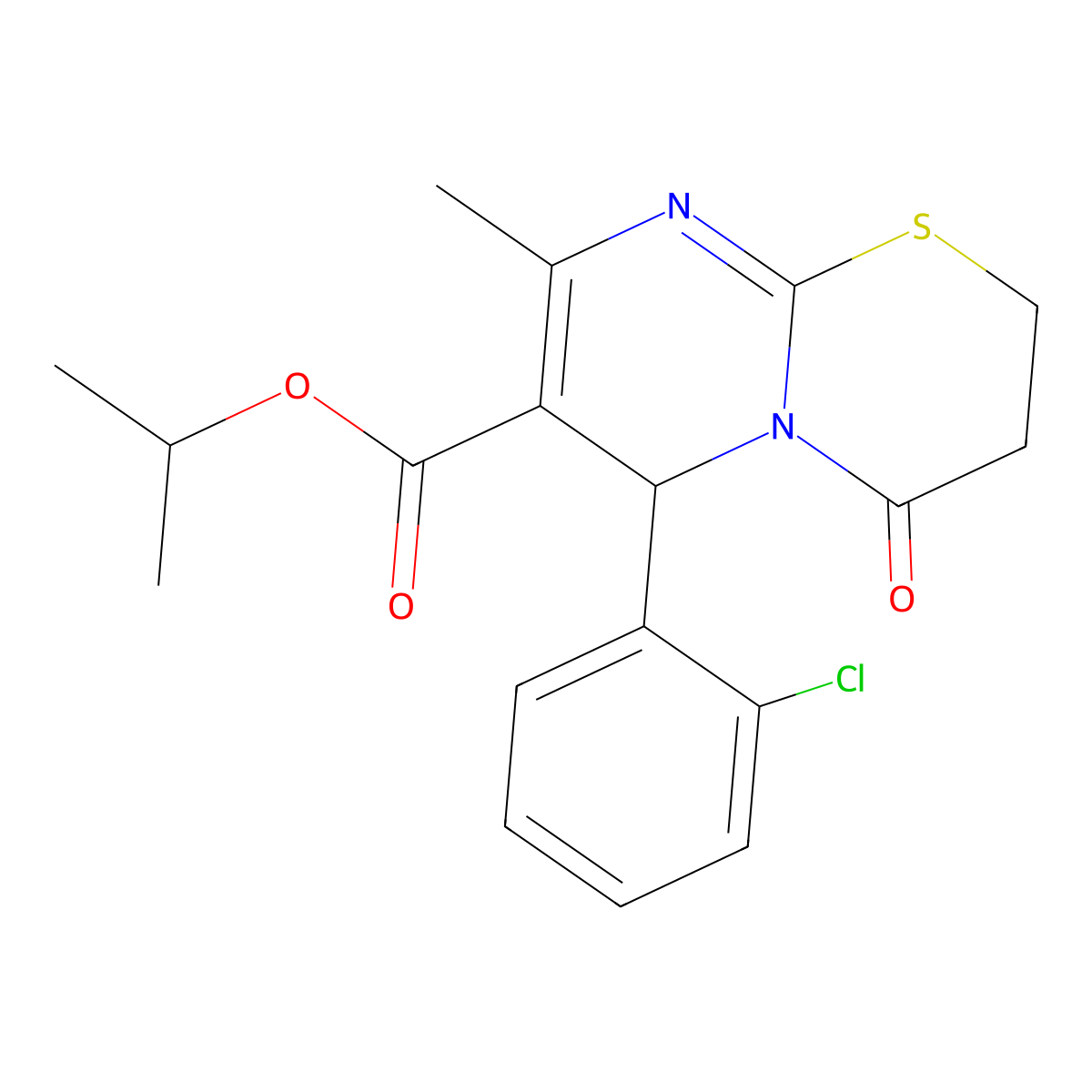 propan-2-yl 6-(2-chlorophenyl)-8-methyl-4-oxo-2H,3H,4H,6H-pyrimido[2,1-b][1,3]thiazine-7-carboxylate molecular structure, CAS 608494-14-0