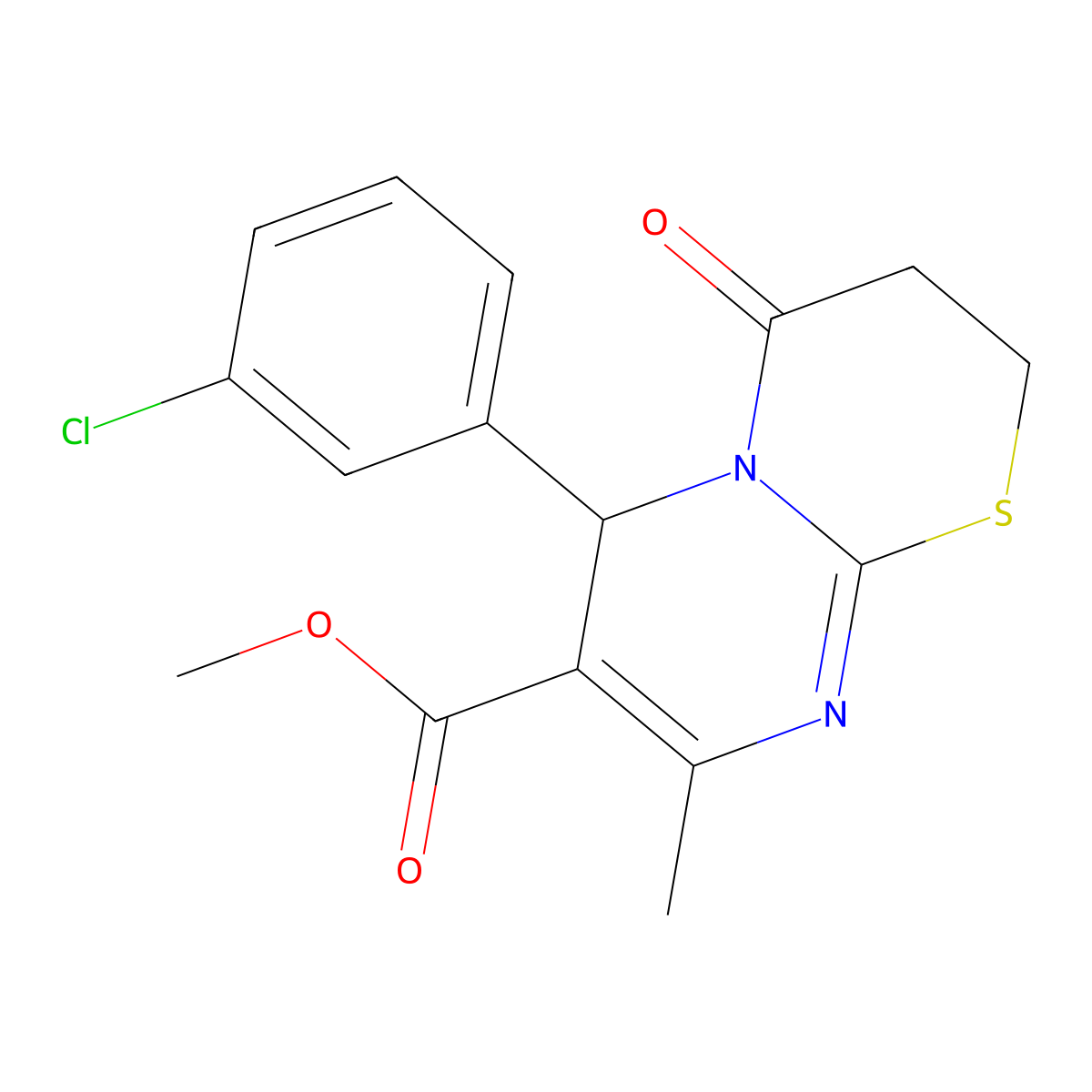 methyl 6-(3-chlorophenyl)-8-methyl-4-oxo-2H,3H,4H,6H-pyrimido[2,1-b][1,3]thiazine-7-carboxylate molecular structure, CAS 608494-16-2