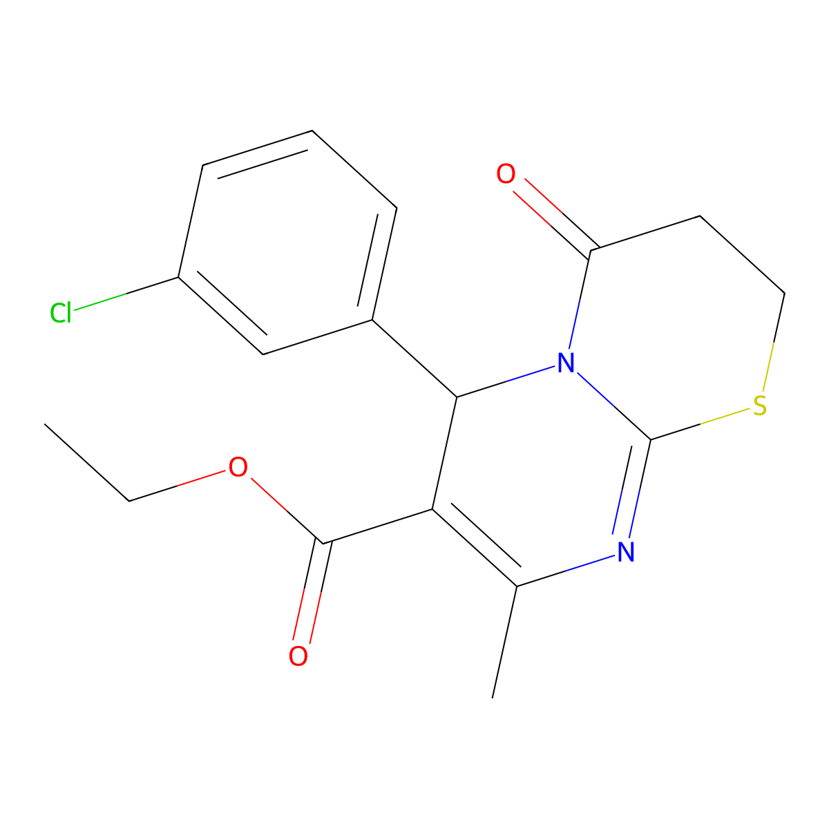 ethyl 6-(3-chlorophenyl)-8-methyl-4-oxo-2H,3H,4H,6H-pyrimido[2,1-b][1,3]thiazine-7-carboxylate molecular structure, CAS 608494-17-3