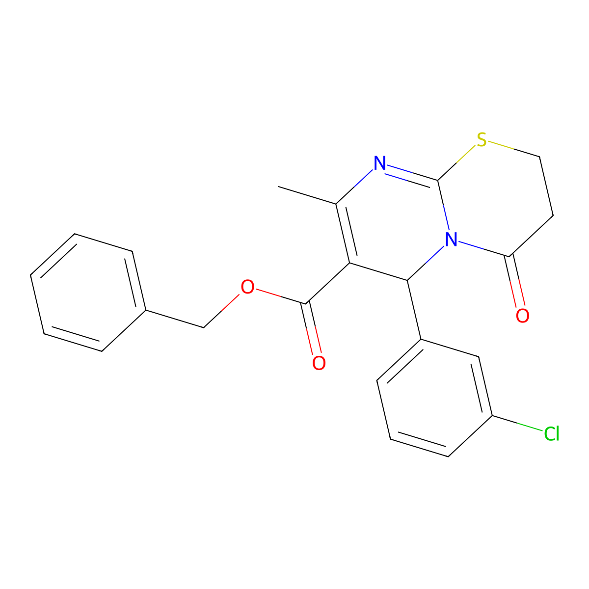 benzyl 6-(3-chlorophenyl)-8-methyl-4-oxo-2H,3H,4H,6H-pyrimido[2,1-b][1,3]thiazine-7-carboxylate molecular structure, CAS 608494-22-0