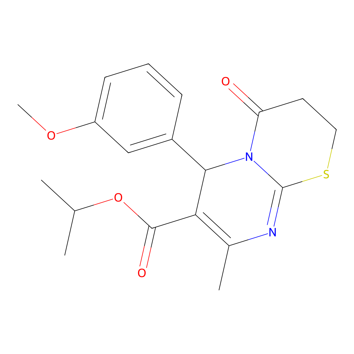propan-2-yl 6-(3-methoxyphenyl)-8-methyl-4-oxo-2H,3H,4H,6H-pyrimido[2,1-b][1,3]thiazine-7-carboxylate molecular structure, CAS 608494-29-7