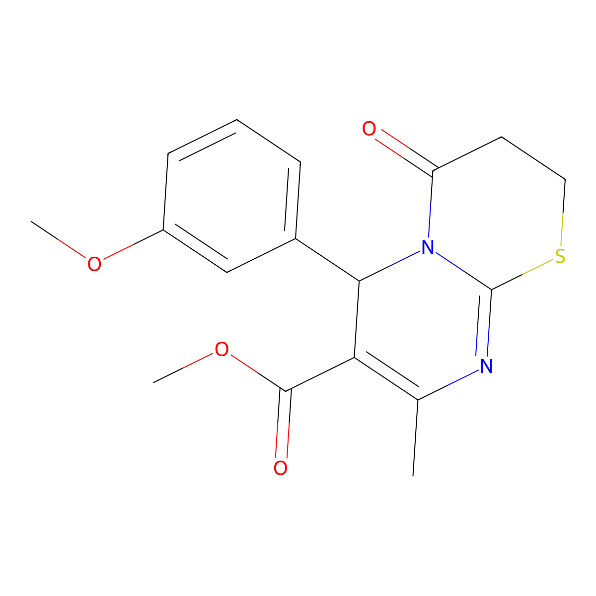 methyl 6-(3-methoxyphenyl)-8-methyl-4-oxo-2H,3H,4H,6H-pyrimido[2,1-b][1,3]thiazine-7-carboxylate molecular structure, CAS 608494-31-1