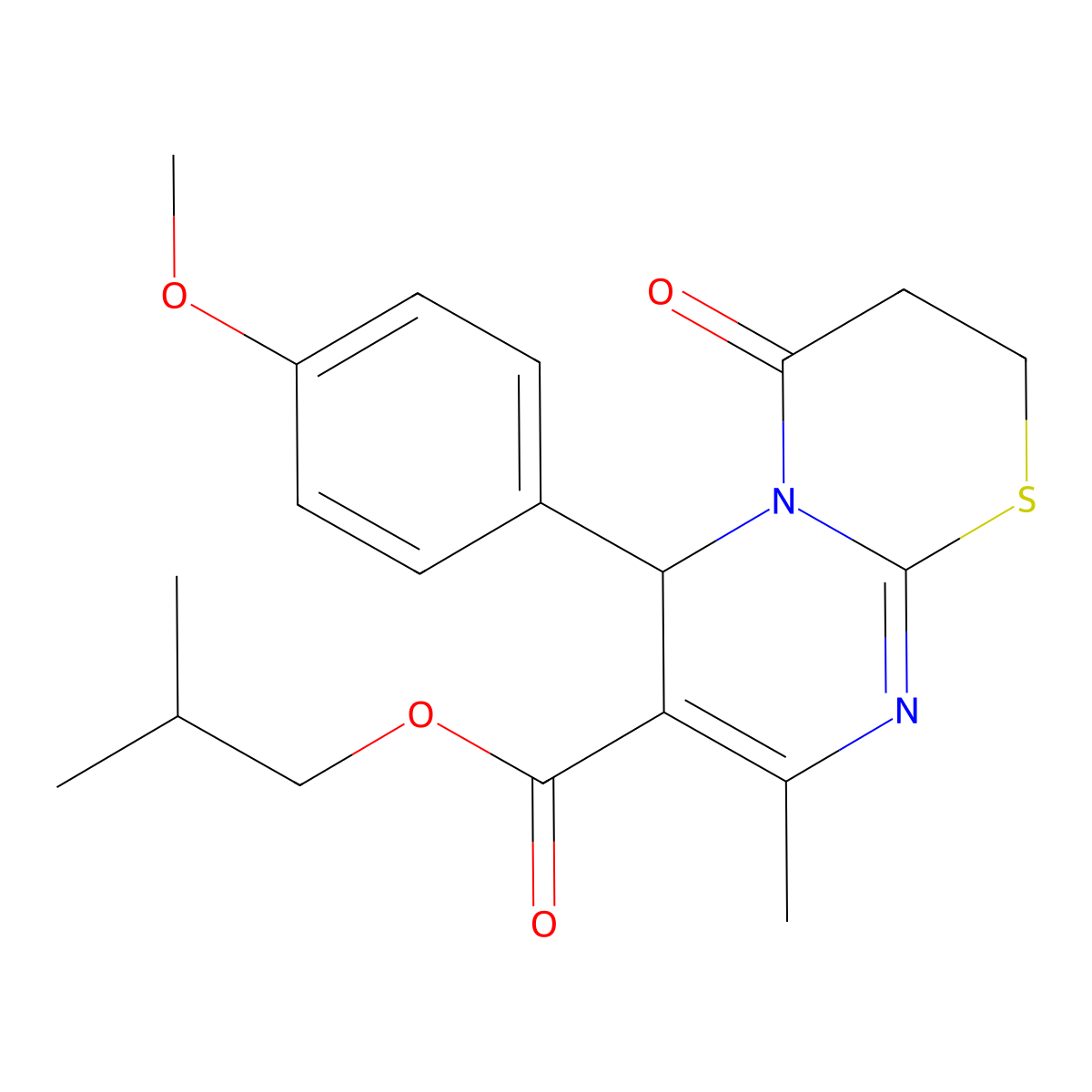 2-methylpropyl 6-(4-methoxyphenyl)-8-methyl-4-oxo-2H,3H,4H,6H-pyrimido[2,1-b][1,3]thiazine-7-carboxylate molecular structure, CAS 608494-33-3