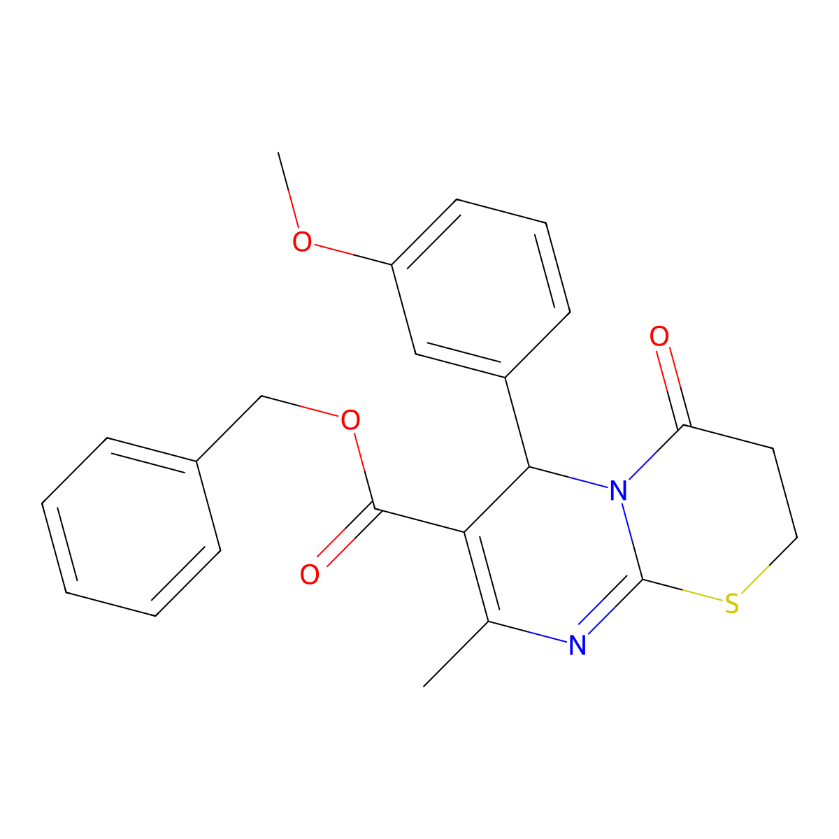 benzyl 6-(3-methoxyphenyl)-8-methyl-4-oxo-3,4-dihydro-2H,6H-pyrimido[2,1-b][1,3]thiazine-7-carboxylate molecular structure, CAS 608494-35-5