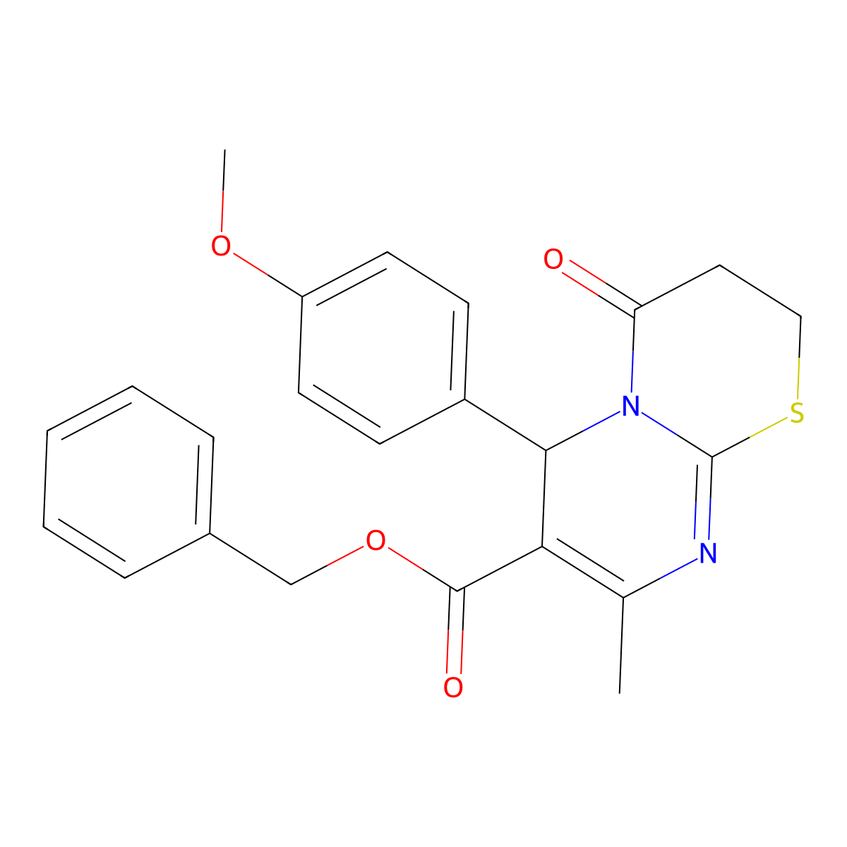 benzyl 6-(4-methoxyphenyl)-8-methyl-4-oxo-2H,3H,4H,6H-pyrimido[2,1-b][1,3]thiazine-7-carboxylate molecular structure, CAS 608494-41-3