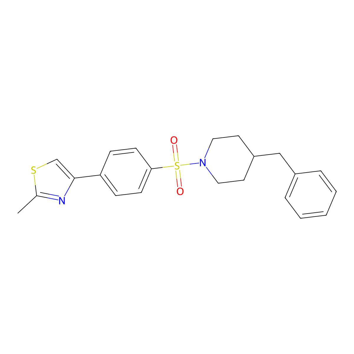 4-Benzyl-1-{[4-(2-methyl-1,3-thiazol-4-yl)phenyl]sulfonyl}piperidine molecular structure, CAS 608494-78-6