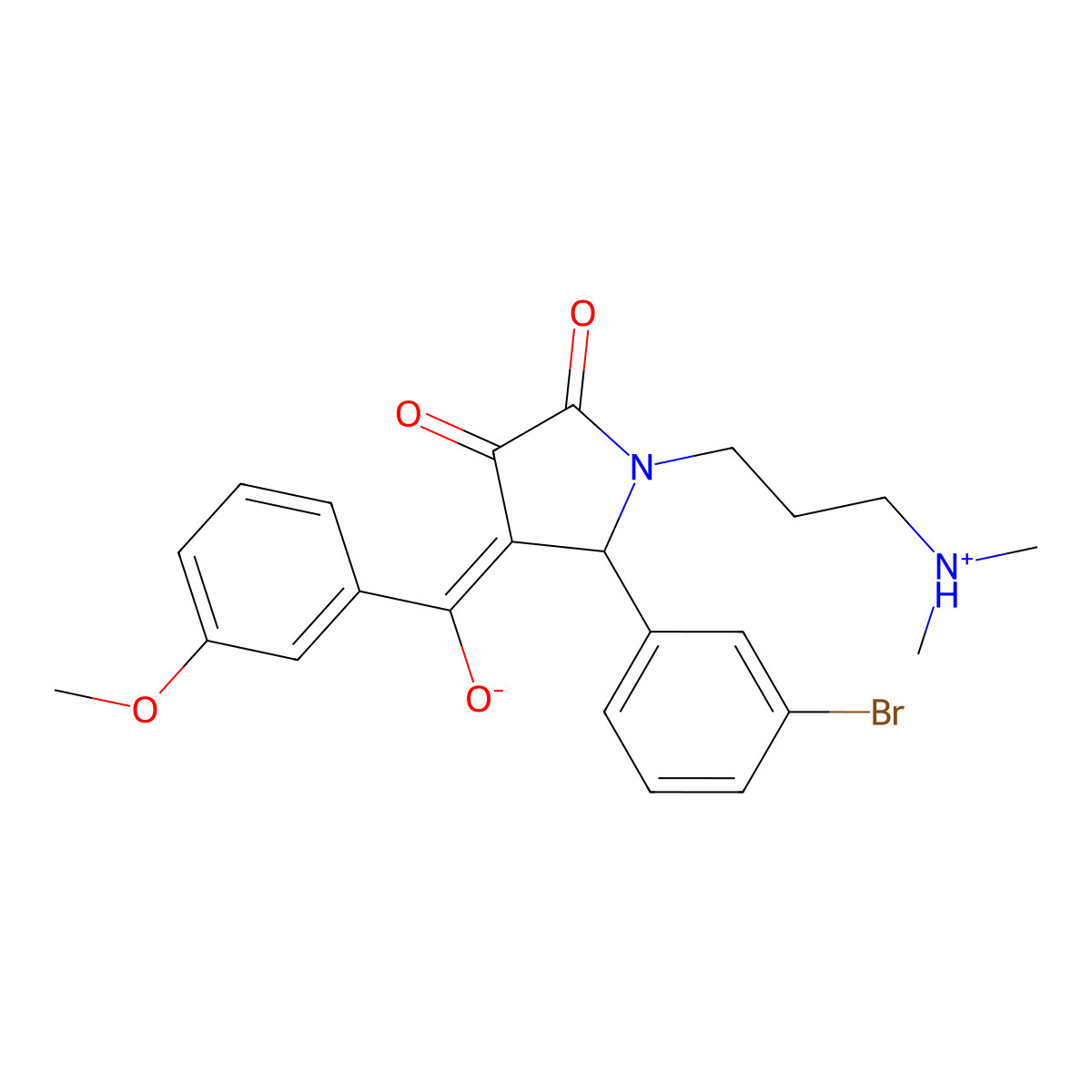 5-(3-bromophenyl)-1-[3-(dimethylamino)propyl]-3-hydroxy-4-(3-methoxybenzoyl)-2,5-dihydro-1H-pyrrol-2-one molecular structure, CAS 608497-94-5
