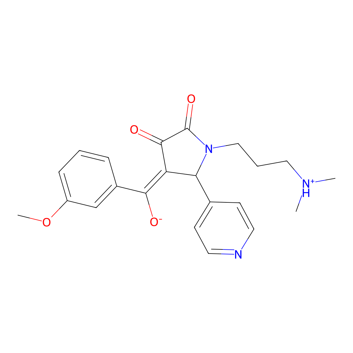 1-[3-(dimethylamino)propyl]-3-hydroxy-4-(3-methoxybenzoyl)-5-(pyridin-4-yl)-2,5-dihydro-1H-pyrrol-2-one molecular structure, CAS 608498-11-9