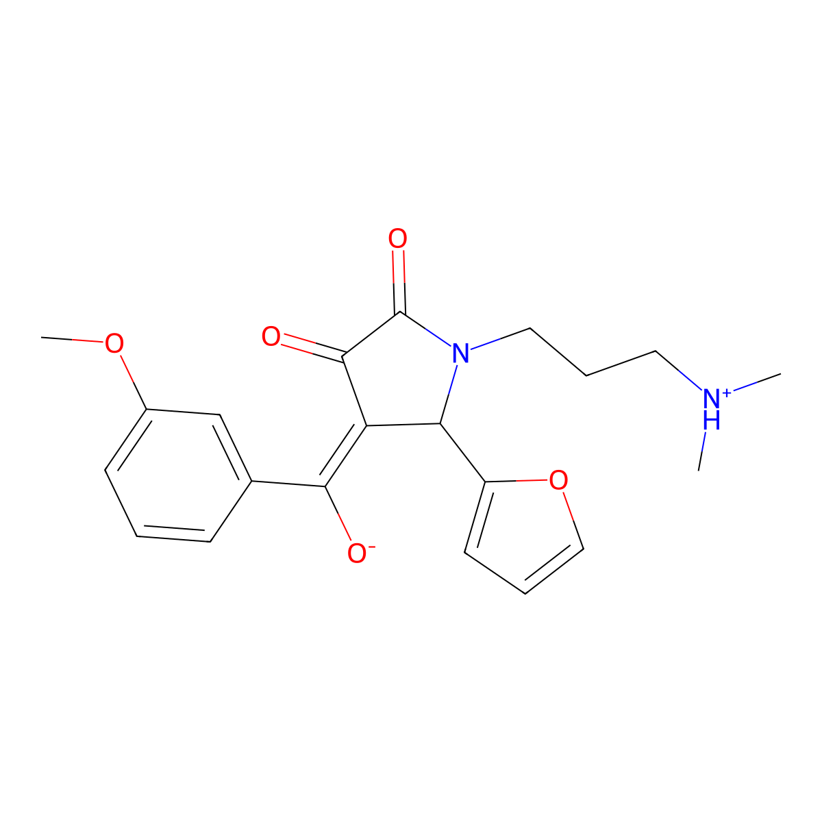 1-[3-(dimethylamino)propyl]-5-(furan-2-yl)-3-hydroxy-4-(3-methoxybenzoyl)-2,5-dihydro-1H-pyrrol-2-one molecular structure, CAS 608498-14-2