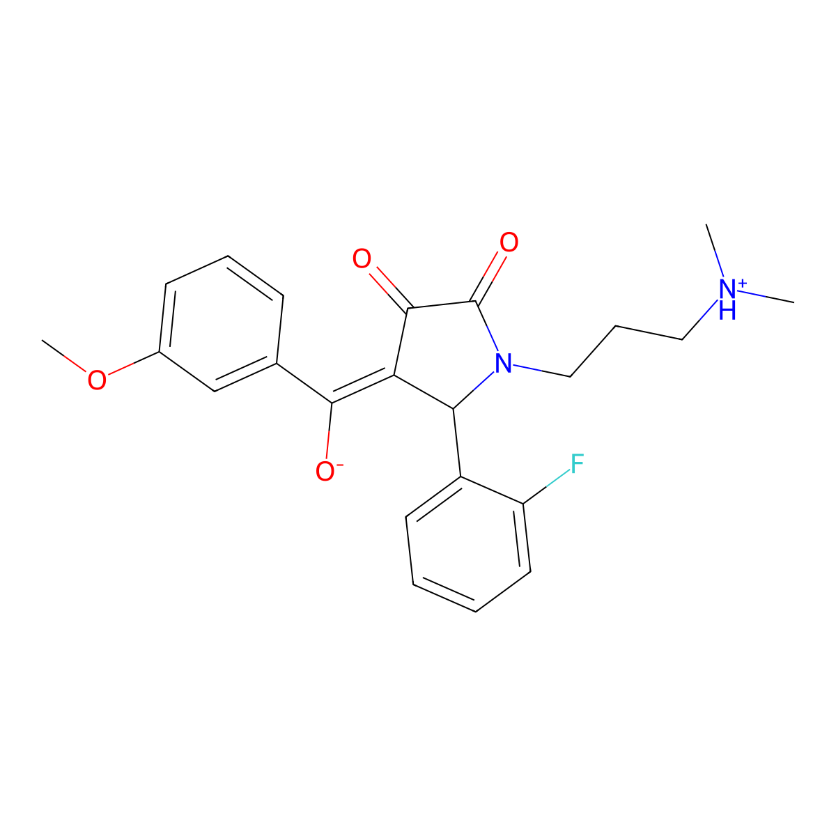 1-[3-(dimethylamino)propyl]-5-(2-fluorophenyl)-3-hydroxy-4-(3-methoxybenzoyl)-2,5-dihydro-1H-pyrrol-2-one molecular structure, CAS 608498-27-7