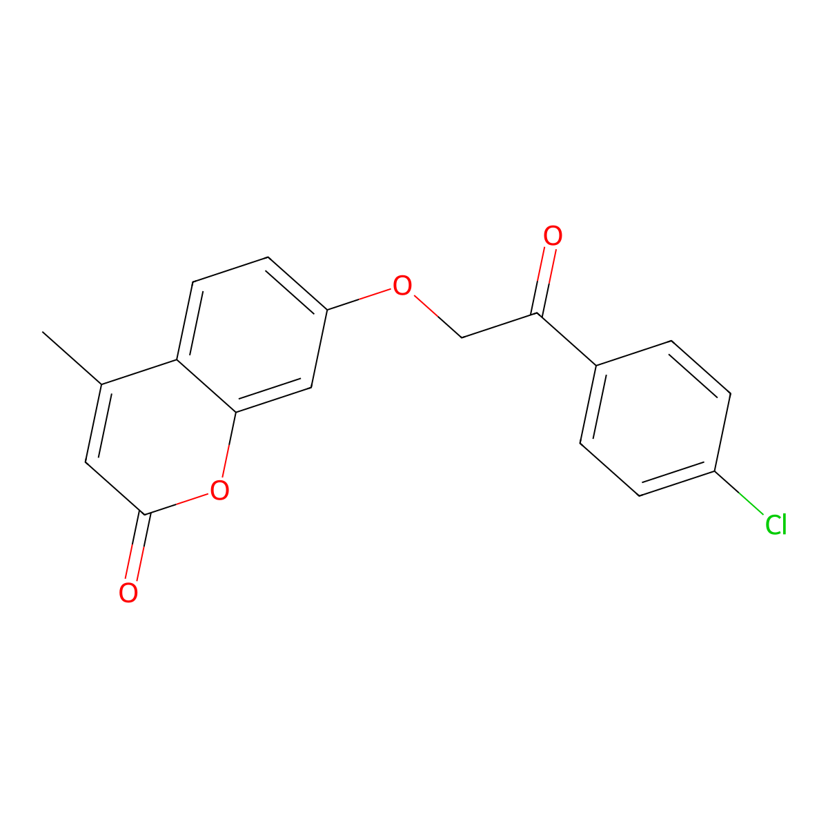 7-[2-(4-Chlorophenyl)-2-oxoethoxy]-4-methylchromen-2-one molecular structure, CAS 6085-81-0