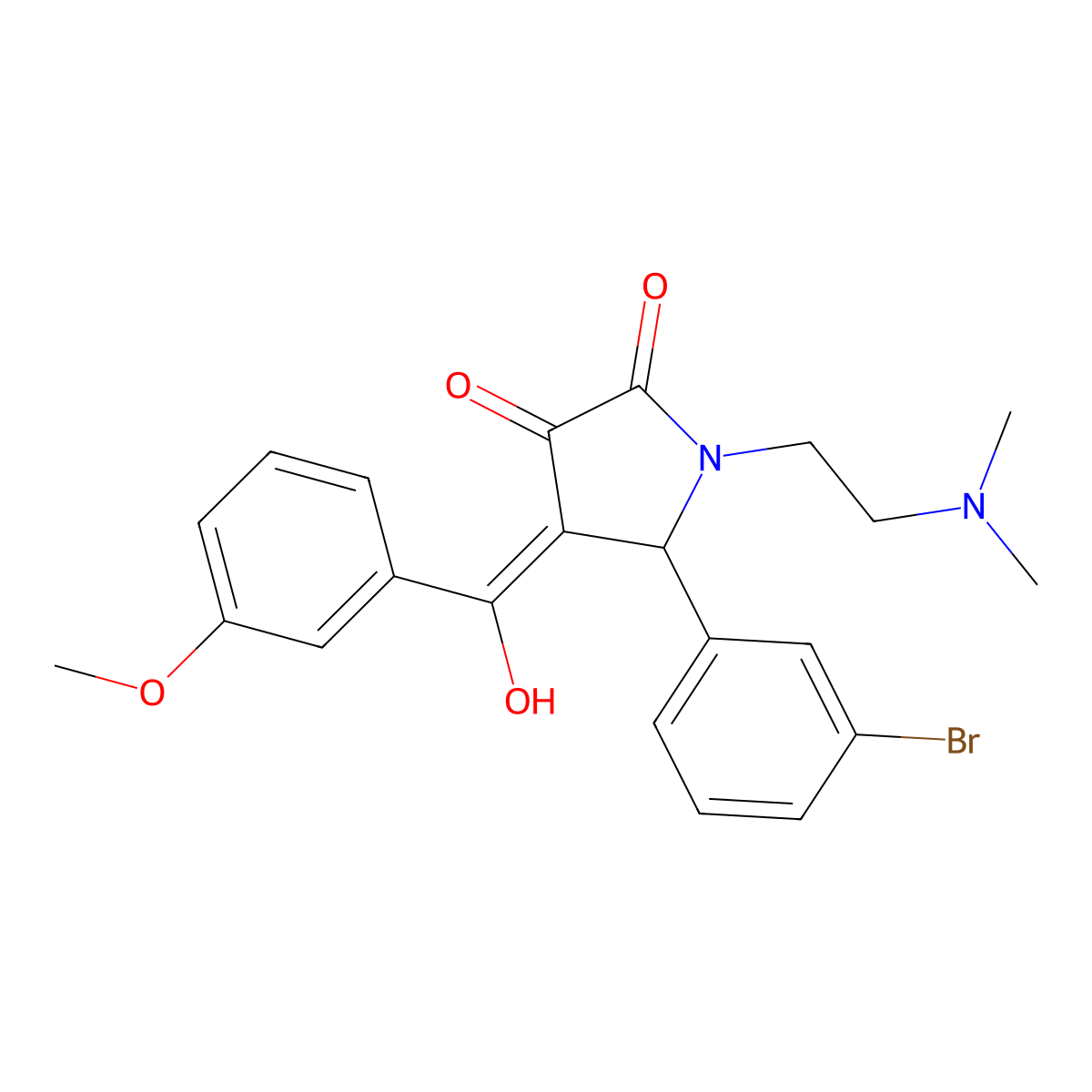 5-(3-bromophenyl)-1-[2-(dimethylamino)ethyl]-3-hydroxy-4-(3-methoxybenzoyl)-2,5-dihydro-1H-pyrrol-2-one molecular structure, CAS 608503-12-4