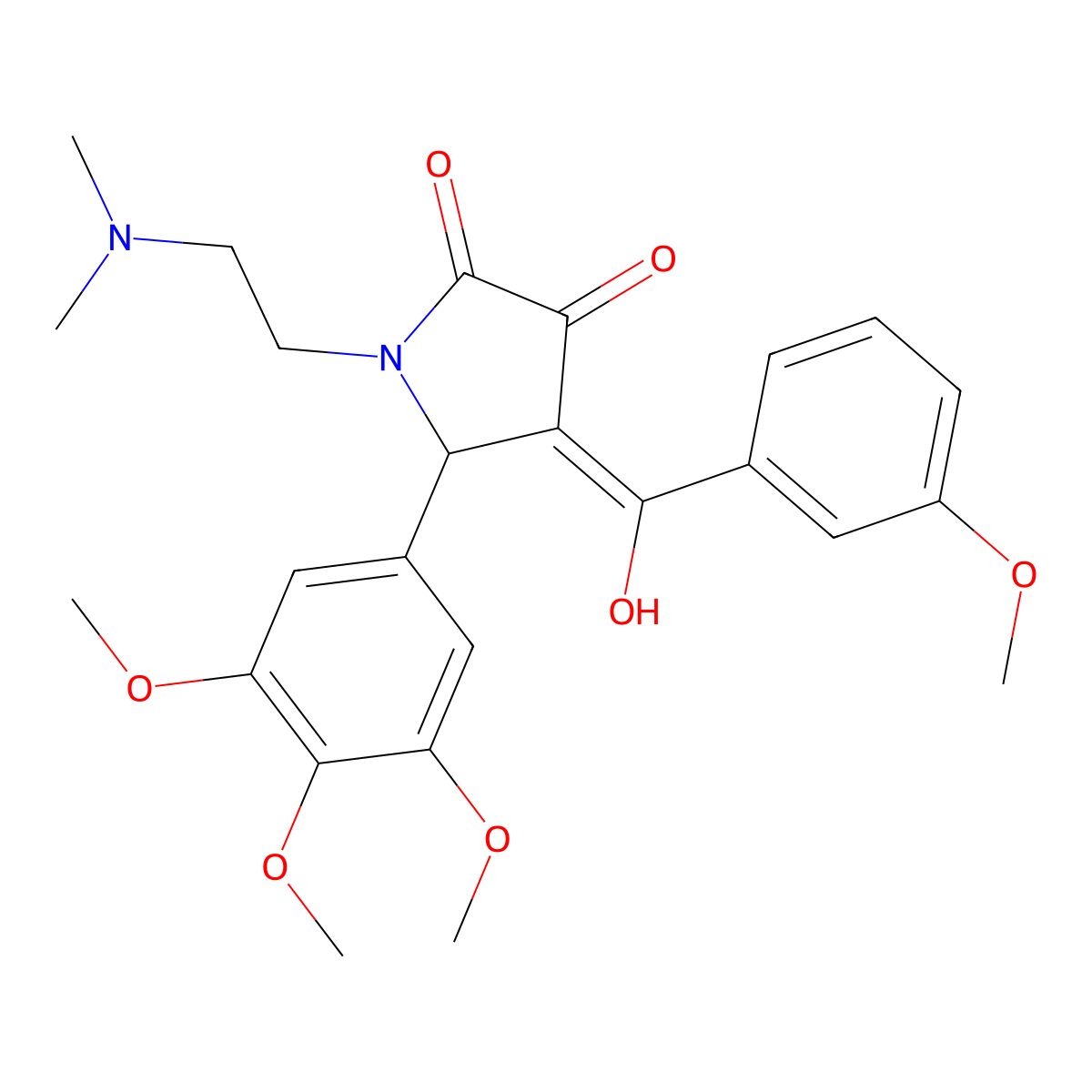 1-[2-(dimethylamino)ethyl]-3-hydroxy-4-(3-methoxybenzoyl)-5-(3,4,5-trimethoxyphenyl)-2,5-dihydro-1H-pyrrol-2-one molecular structure, CAS 608503-28-2