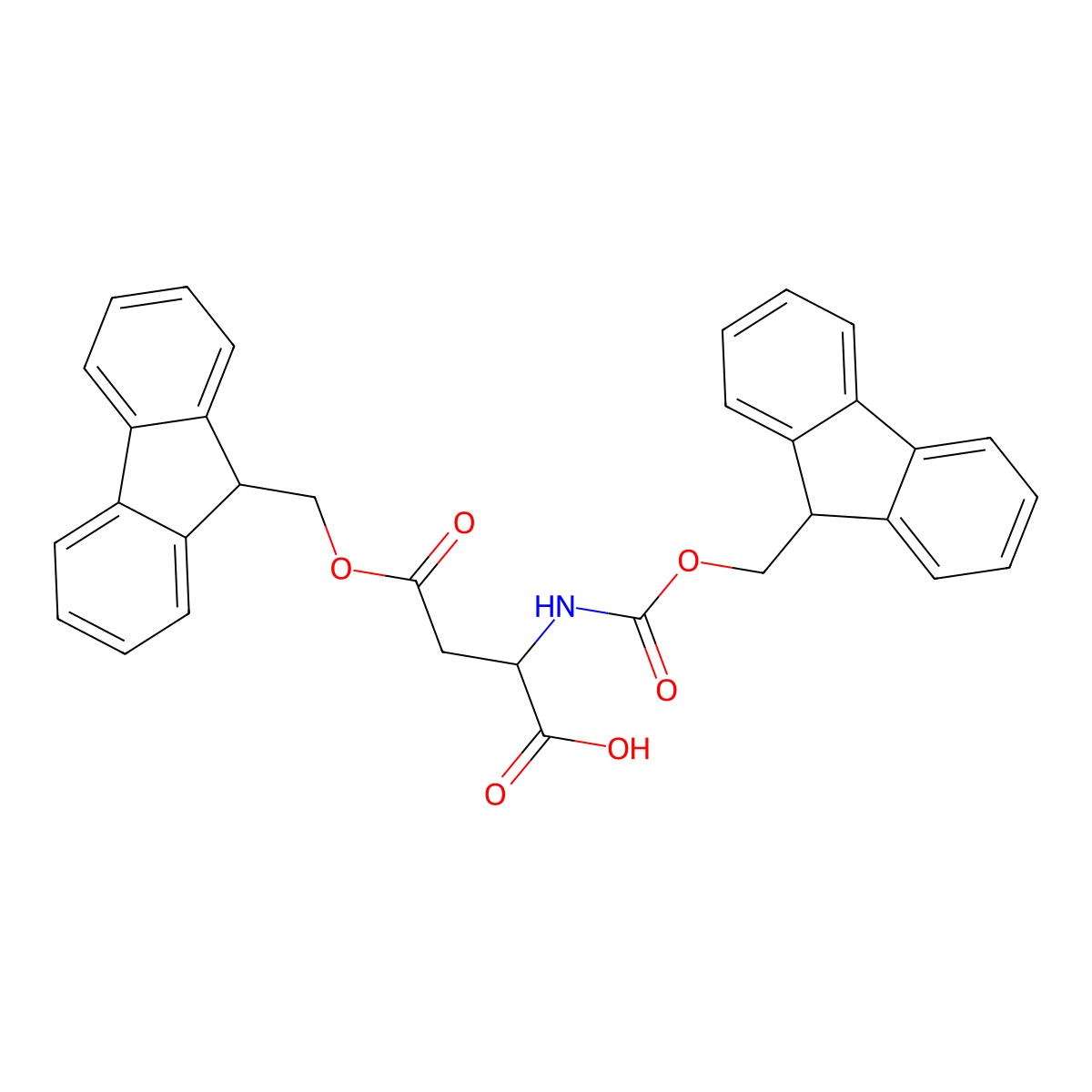 Fmoc-asp(ofm)-oh molecular structure, CAS 608512-85-2