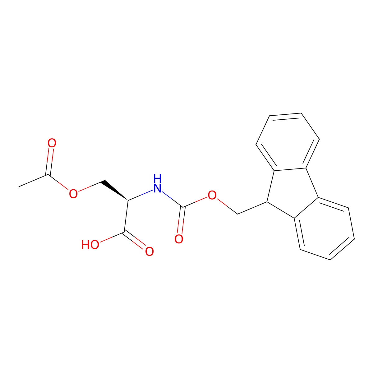 Fmoc-D-Ser(AC)-OH molecular structure, CAS 608512-87-4