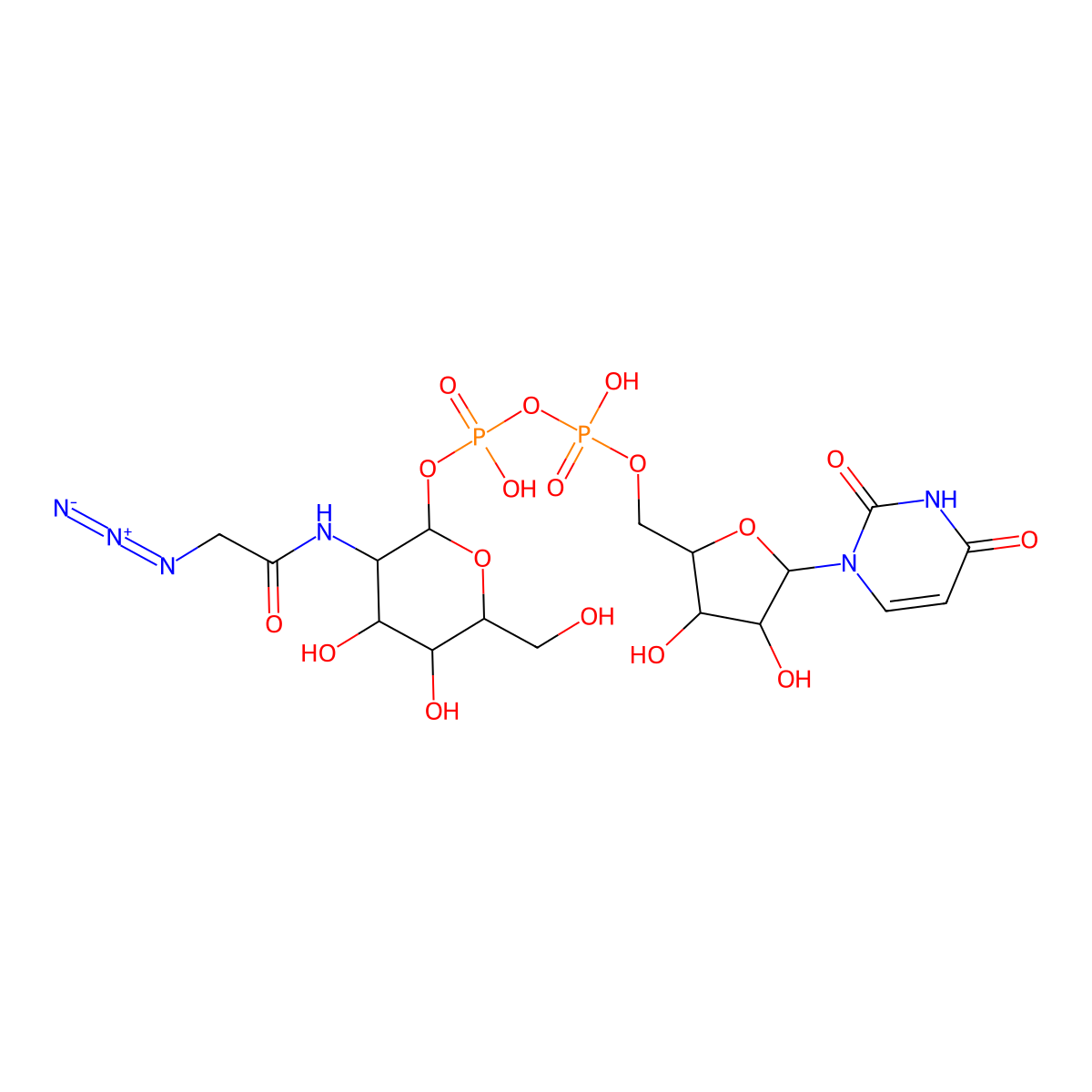 UDP-GlcNAz molecular structure, CAS 608514-41-6
