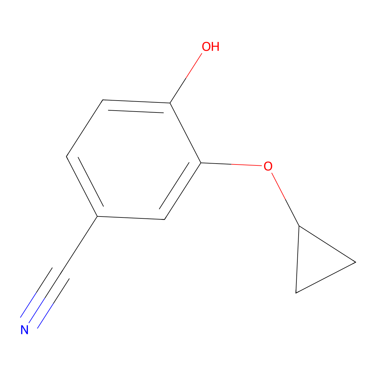 3-Cyclopropoxy-4-hydroxybenzonitrile molecular structure, CAS 608514-93-8
