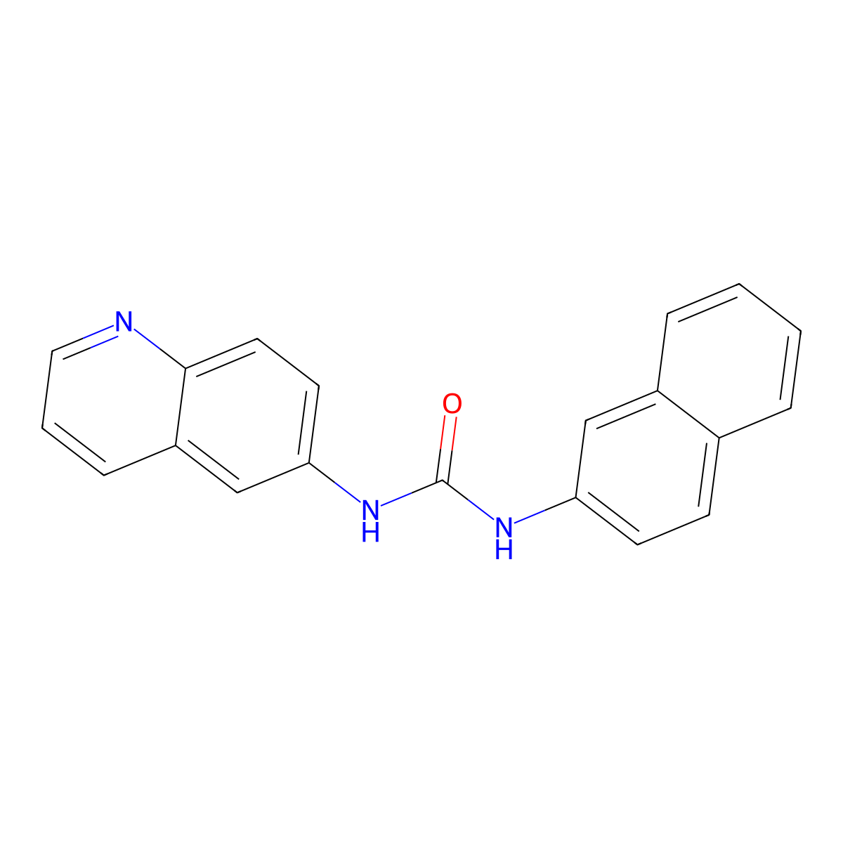 N-2-naphthyl-N'-6-quinolinylurea molecular structure, CAS 608516-60-5