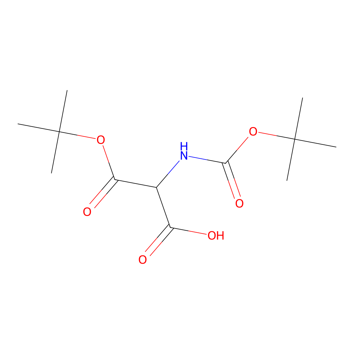 3-(tert-Butoxy)-2-{[(tert-butoxy)carbonyl]amino}-3-oxopropanoic acid molecular structure, CAS 608520-23-6