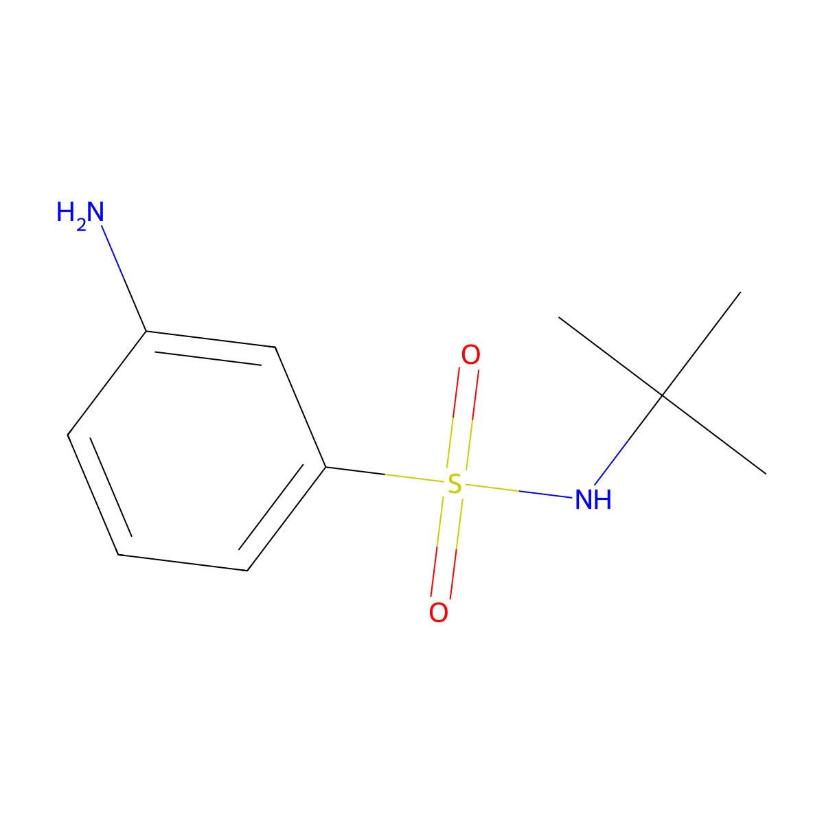 3-amino-N-(tert-butyl)benzenesulfonamide molecular structure, CAS 608523-94-0