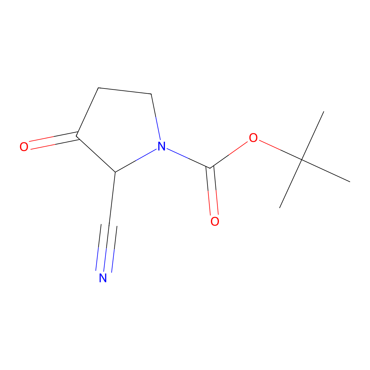 tert-Butyl 2-cyano-3-oxopyrrolidine-1-carboxylate molecular structure, CAS 608528-13-8