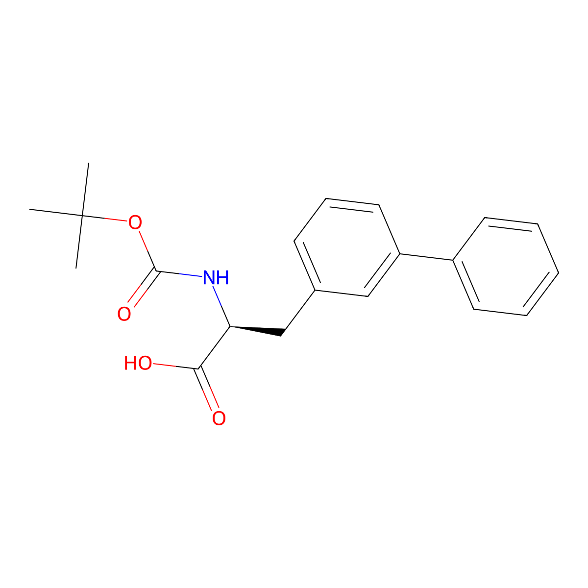 Boc-(S)-2-amino-3-biphenyl-3-YL-propionic acid molecular structure, CAS 608528-91-2