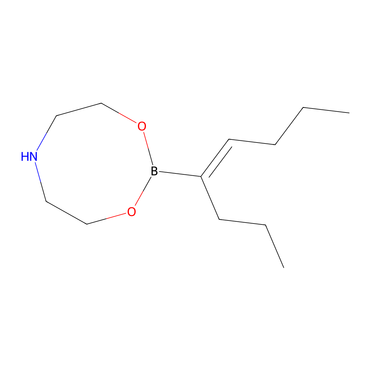 2-Oct-4-en-4-yl-1,3,6,2-dioxazaborocane molecular structure, CAS 608534-40-3