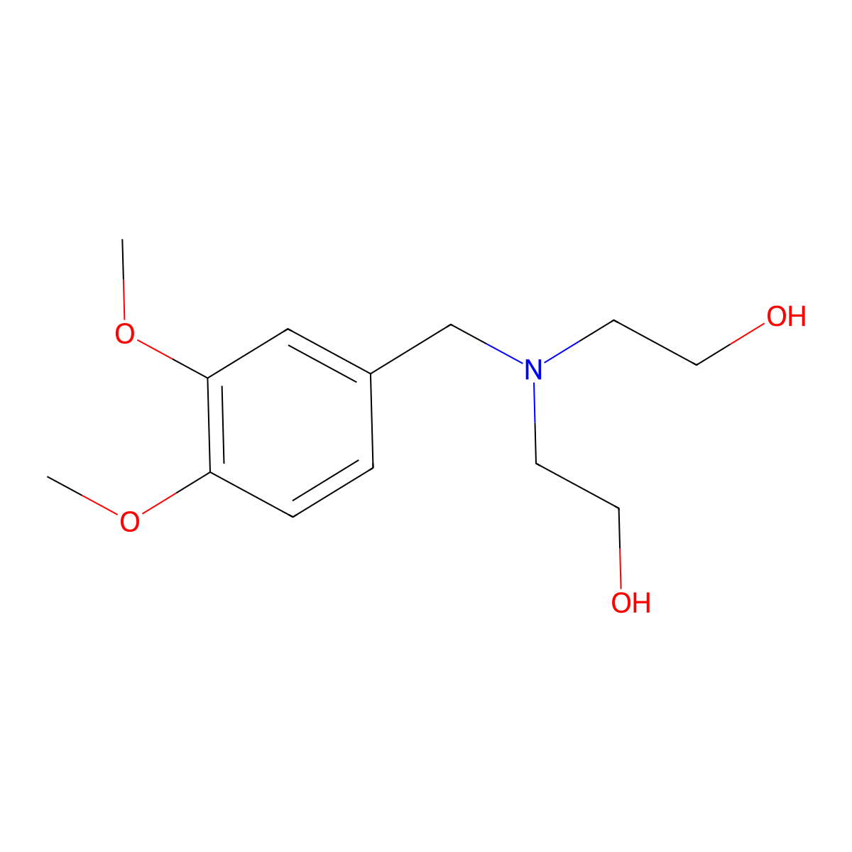 2,2'-{[(3,4-Dimethoxyphenyl)methyl]azanediyl}di(ethan-1-ol) molecular structure, CAS 60855-81-4