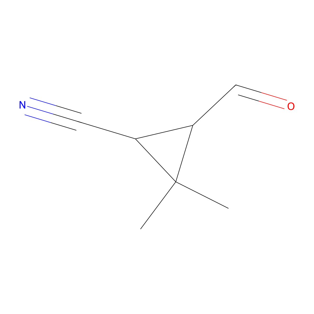 3-Formyl-2,2-dimethylcyclopropane-1-carbonitrile molecular structure, CAS 60856-71-5