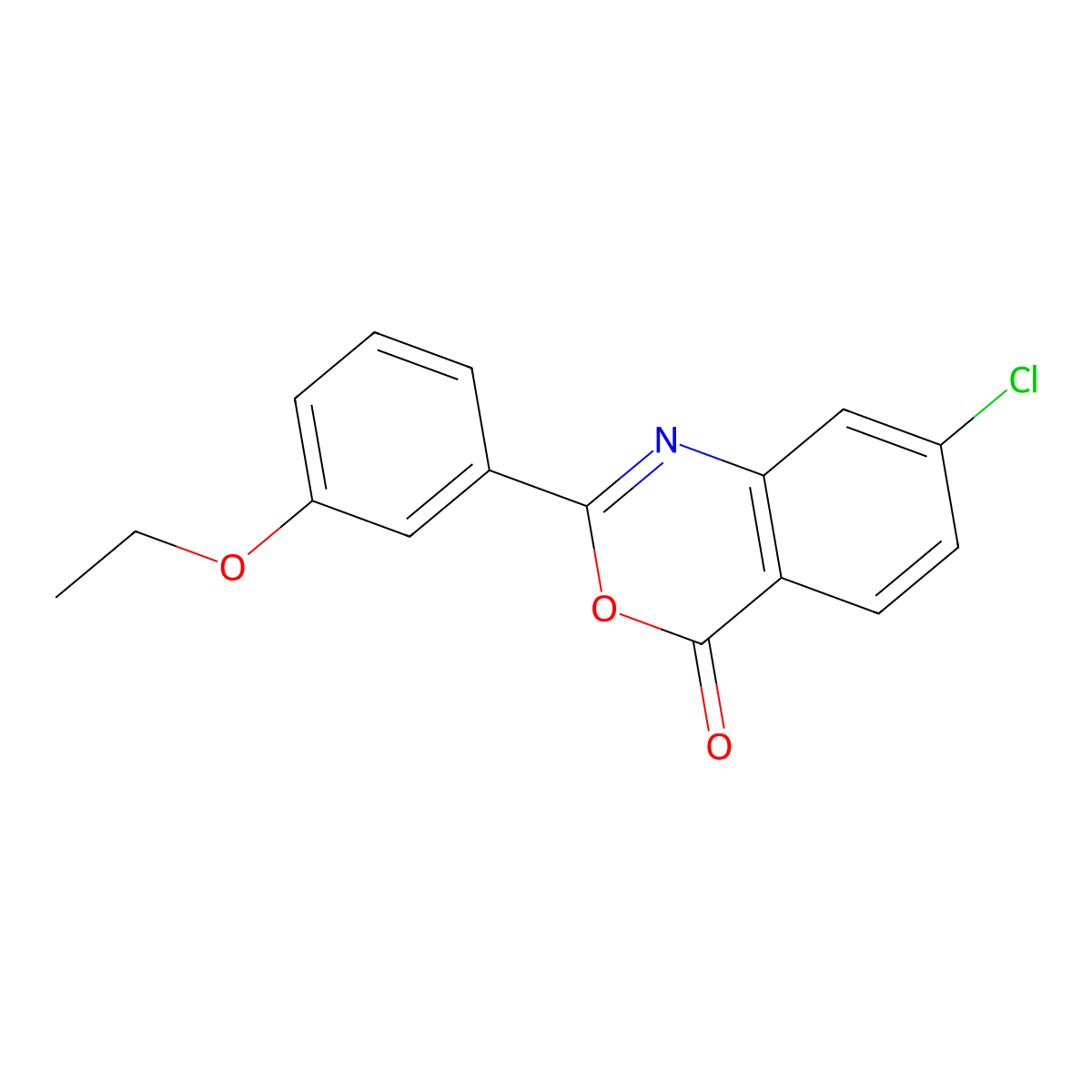 7-chloro-2-(3-ethoxyphenyl)-4H-3,1-benzoxazin-4-one molecular structure, CAS 60856-81-7